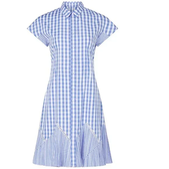*Size 0 - THAKOON - Blue Gingham Mini Cotton Dress Rent the Runway RTR $395 msrp - Picture 13 of 13